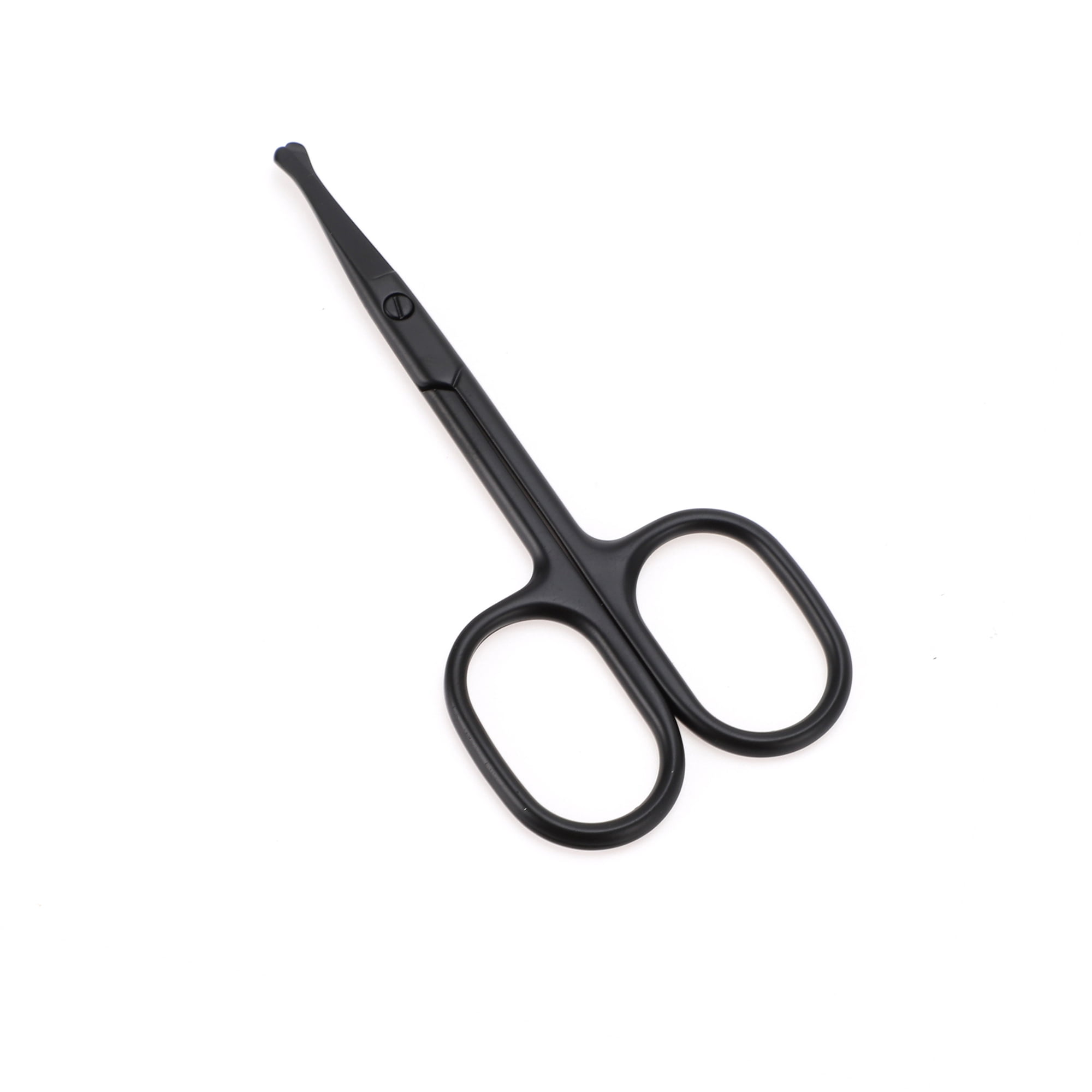 Unique Bargains Round Head Scissors Eyebrow Trimmer Scissors Black 1 Pc