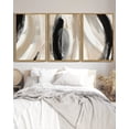thumbnail image 3 of SHENIFY Large 24x36in3pcs Natural Framed Abstract Wall Art Ink Wash Shapes Abstract Illustrations Modern Minimalist Painting Decorative Artwork for Living Room Bedroom, 3 of 5