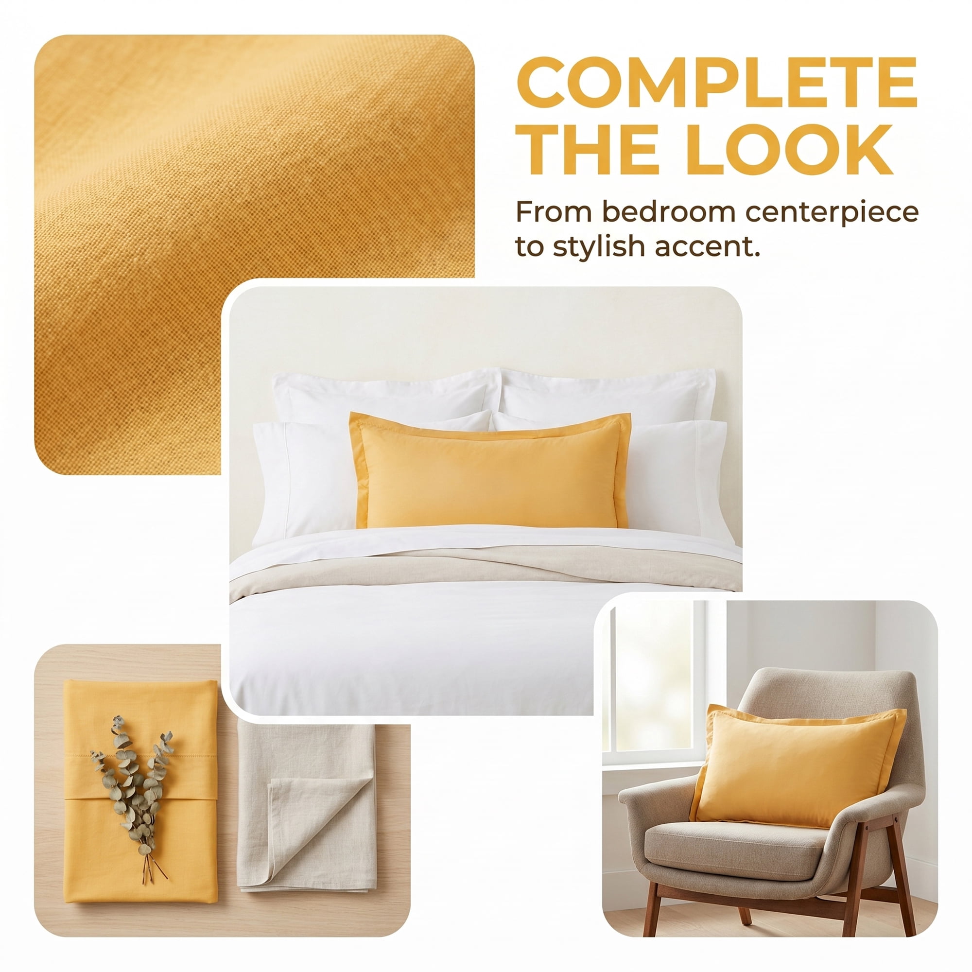 Unique Bargains 2 Pack Polyester Pillowcase Smooth Cooling Envelope Closure Yellow