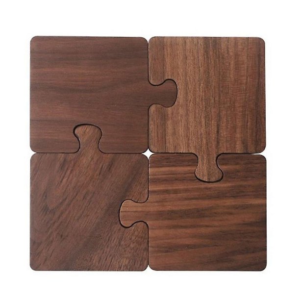 4 pieces Posavasos de madera de primera calidad para bebidas, posavasos de café, cerveza, accesorios de Bar