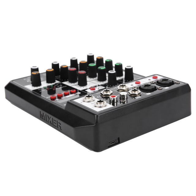 Mini Mixeur de Cartes Son 4 Canaux Console Interface Audio USB pour Enregistrement PC Chant