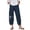 A-Blue346, variant on Women Pants Dandelion Print 7/8 Length Balloon Drawstring Irregular Wrap Hem Loose Ankle Pants Vacation Casual Trousers