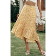 thumbnail image 3 of PRETTYGARDEN Women's Ditzy Floral Print Midi Skirt Boho Elastic High Waist Long Skirts for Women Trendy High Low Hem, 3 of 6
