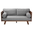 thumbnail image 2 of Baxton Studio Uriel Mid-Century Modern Grey Boucle Fabric Sofa, 2 of 6