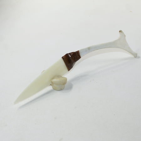 

Buffalo Hyoid Bone Handle Bone Blade Ornamental Knife #2028 Mountain Man Knife