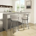 thumbnail image 4 of Home Square 2-Piece Faux Leather Swivel Bar Stool Set in Cream/Glossy Gray, 4 of 4