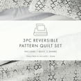 thumbnail image 7 of Noble Linens Light Grey 3 Piece Distressed Aztec Reversible Microfiber Quilt Set, Twin / Twin XL, 7 of 7