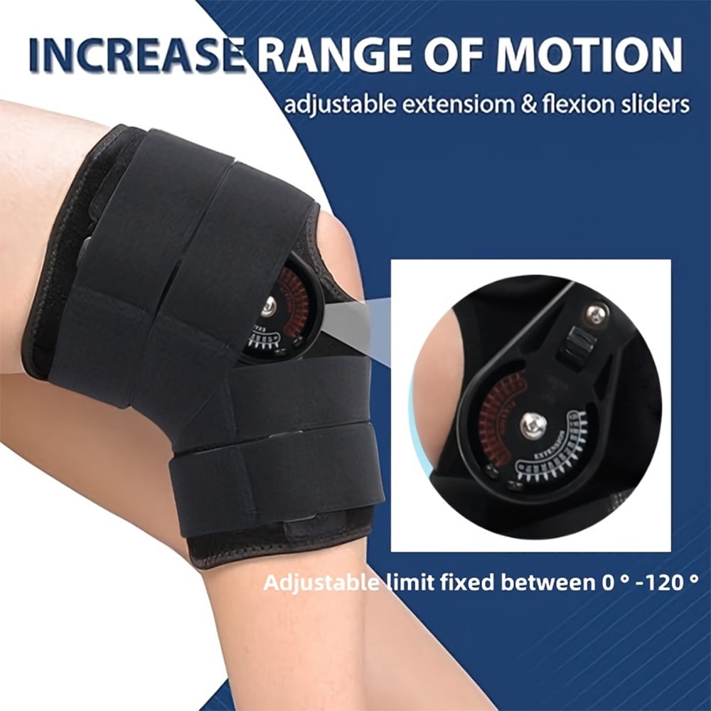 NEENCA Hinged Knee Brace, Adjustable Knee Immobilizer with Side Stabilizers of Locking Dials,for Men and Women.Adjustable size.