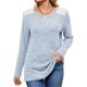 thumbnail image 1 of Camisas de Larga y Cuello Redondo para Mujer, Corte Holgado, Estilo Túnica Informal Elegante, Suéter, Ropa de Otoño e Invierno Azul M, 1 of 10