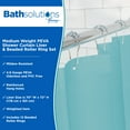 thumbnail image 2 of Kenney Medium Weight PEVA Shower Curtain Liner and Beaded Roller Ring Set, 70" W x 72" H, Blue, 2 of 9