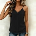 thumbnail image 6 of ClodeEU Women's V Neck Spaghetti Strap Tank Top, Casual Loose Fit Solid Color Sleeveless Tops Black,Women's Plus L, 6 of 6
