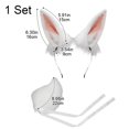thumbnail image 3 of Slccxzc 2 Piece Plush Bunny Rabbit Ears Headband and Tail Set for Halloween Party (White), 3 of 7