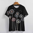 thumbnail image 4 of Dandelion T-Shirts Casual T-Shirt Short Sleeve Women Trendy Tshirt Beach Custom Tops, 4 of 5