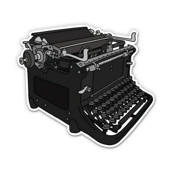 Vintage Typewriter - 3" Vinyl Sticker - For Car Laptop I-Pad Phone Helmet Hard Hat - Waterproof Decal