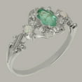 thumbnail image 2 of LBG British Made 14k White Gold Natural Emerald & Opal Womens Promise Ring - 33 size options - Size 7, 2 of 8