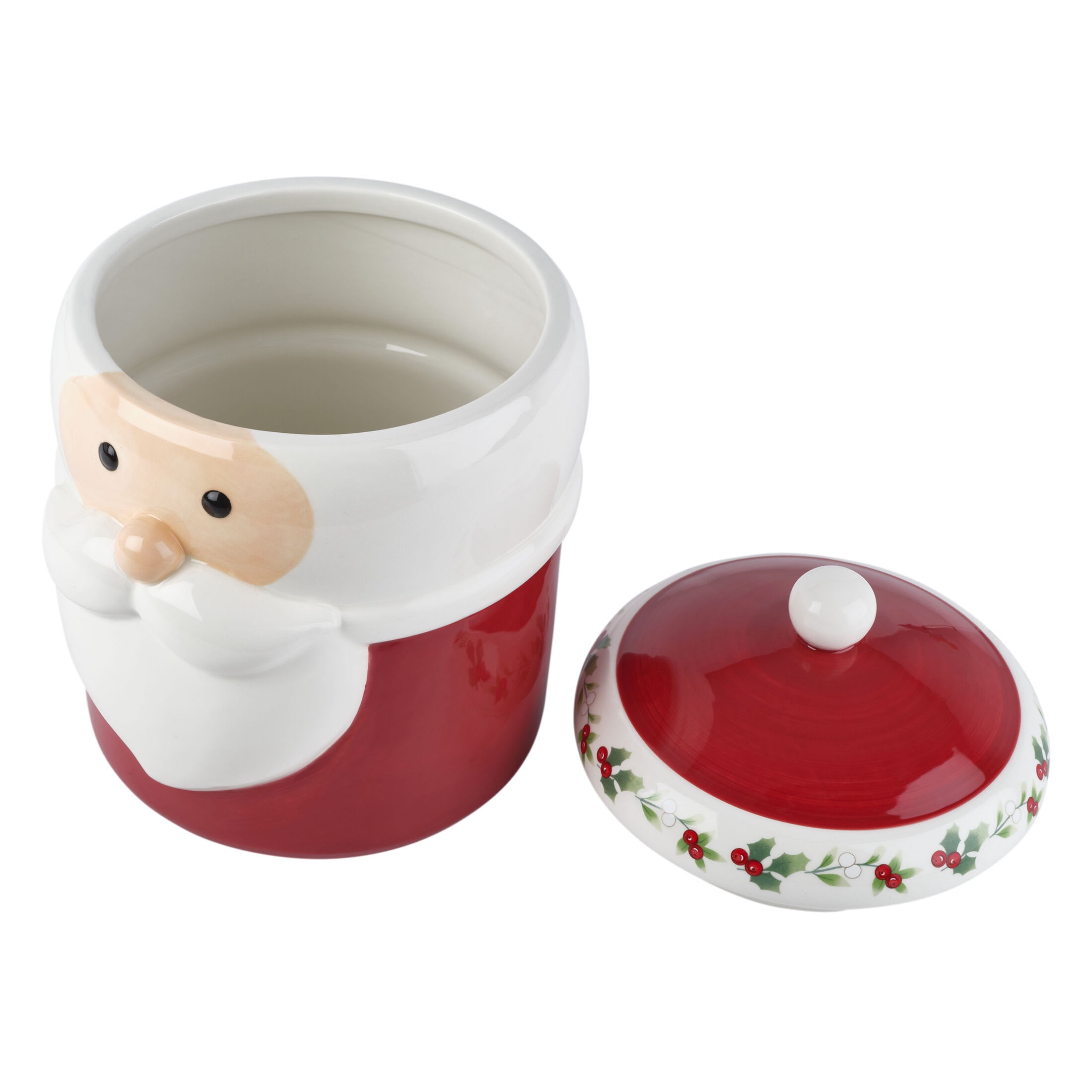 Pfaltzgraff Winterberry 9 in Dolomite Canister Santa