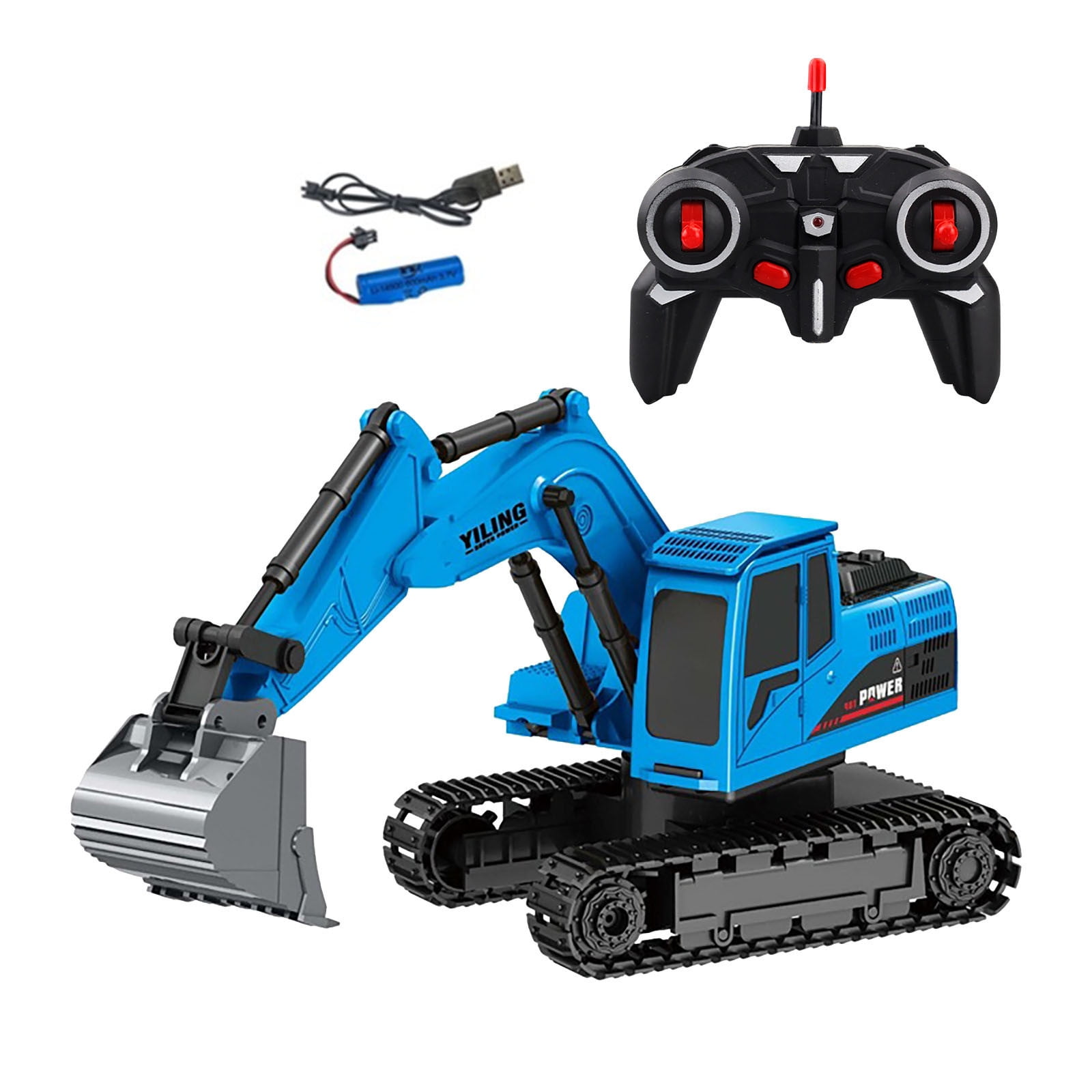 Blue 6 Channel Remote Control 1:24 Scale Alloy Rc Excavator Toy