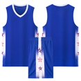 thumbnail image 3 of Trikvn Kids Boys Athletic Basketball Uniform Set 2-Piece Quick Dry Sportswear Sleeveless V-Neck Jersey Shirt and Drawstring Shorts Breathable Workout Suit for Team Sports, 3 of 5