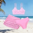 thumbnail image 7 of BXSRUTA Girls Swimsuit 3 Piece Set Medium to Large Sized Teen Girls Floral Print Bikini Top with Skirt Tankini Set, 7 of 7
