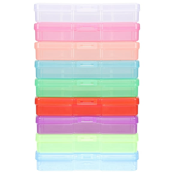 12pcs Plastic Storage Boxes Postcards Storage Cases Photos Organizing Boxes