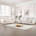 thumbnail image 3 of Muumblus 85" Velvet Couch, 3 Seater Sofa, Mid Century Modern Tufted Couches for Living Room, Beige, 3 of 11