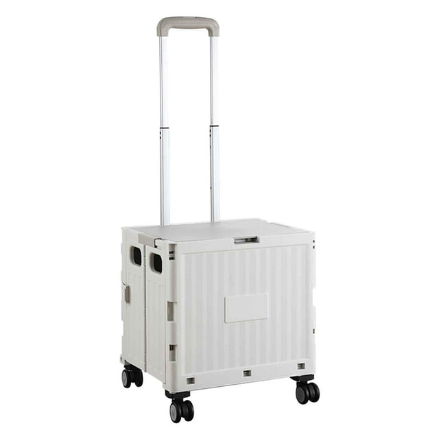 Iumwxz Chariot d'Épicerie Pliable Roue à 360 Degrés Plastique Portable Grande Capacité Pliable Poignée de Traction Réglable Rangement 1 Paquet