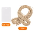 thumbnail image 3 of Uxcell Rectangle Paper Gift Tags with Twine Rope white 50x30mm Length 65.6 Feet 100pcs, 3 of 5