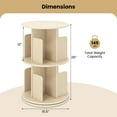 thumbnail image 7 of YYAo 2-Tier Rotating Storage Organizer Bookcase with Dividers and Anti-falling Baffles, Display Rack Shelves for Living Room, Bedroom, Office Room, Study Room, Natural, 7 of 7