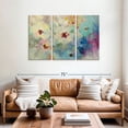 thumbnail image 2 of Elephant Stock Floral Extravaganza Wall Art - Horizontal Multi Panel Canvas - Living Room Wall Decor - Abstract Multi Panel - Beige And Blue Decor By Silvia Vassileva - 57" x 36", 2 of 8