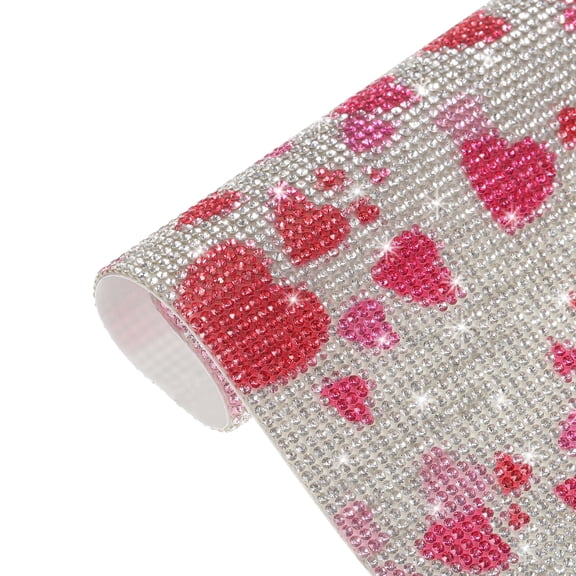 Uxcell Bling Rhinestone Sheet Self Adhesive Sticker 9.44x7.87" DIY Car Decoration Sticker Pink White