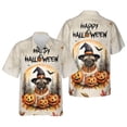 thumbnail image 3 of Happy Halloween Pug Witches Hat Pumpkin Carving Hawaiian Shirt Breathable Summer Unisex Merch Dog Lover Gifts - 02019, 3 of 6