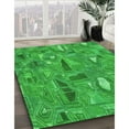 thumbnail image 2 of Ahgly Company Indoor Round Patterned Neon Green Area Rugs, 3' Round, 2 of 6