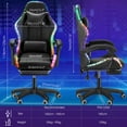 thumbnail image 2 of OYAJIA RGB Gaming Chair and LED Lights Ergonomic Computer Game Chair with Footrest High Back Game Chair with Lumbar Support Black, 2 of 9