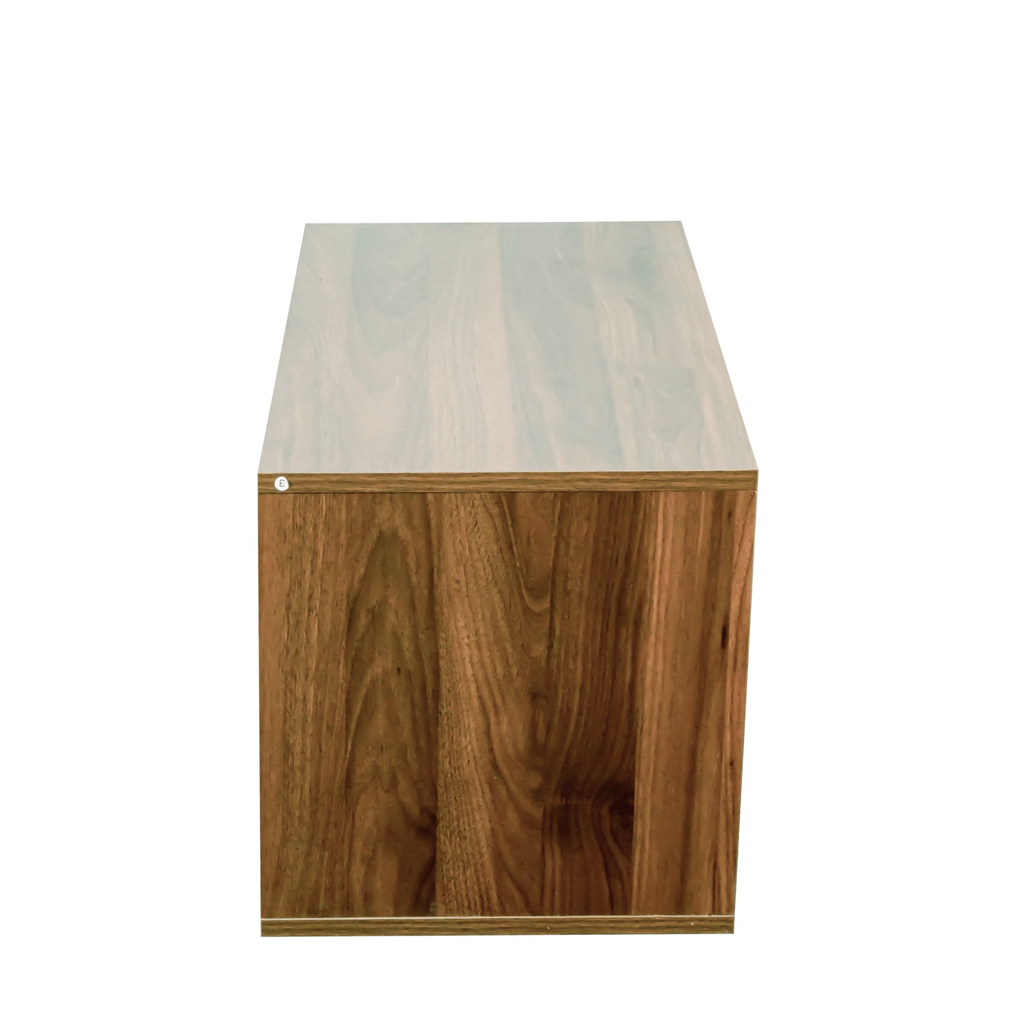 2-Tier Stackable Storage Cabinet with 2 drawers for Small Space,Walnut