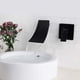 thumbnail image 3 of Grifo de lavabo de pared para baño, mezclador con cascada, caño extra ancho, grifo oculto, monomando, color negro, 3 of 5