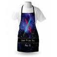thumbnail image 3 of Galaxy Apron Gift for Geek Pride Day May 25 Stars Galaxy Universe Theme Pattern Print, Unisex Kitchen Bib Apron with Adjustable Neck for Cooking Baking Gardening, Blue Black and Red, by Ambesonne, 3 of 3