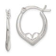 thumbnail image 1 of 925 Sterling Silver Heart Oval Hoop Earrings Love, 1 of 6