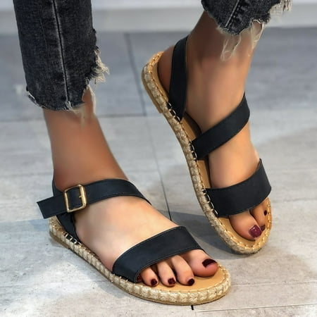 

Yilirongyumm Black 39 Sandals Women Sandals Spring Fashion Buckle Sandals And Women s Summer Flat Casual Women s Sandals