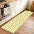 thumbnail image 3 of Abstract Waves Washable Runner Rugs 2'x6', Yellow Grey Water Ripple Stripes Low Pile Throw Entryway Rug Non-Slip Sturdy Edge Binding Carpet for Indoor Bedside Entrance Bedside, 3 of 9
