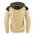 thumbnail image 3 of Men's Casual Fashion Zip Up Hoodie Autumn Winter Patchwork Contrast Ribbed Design Sweatshirt Comfortable Stylish Jacket, 3 of 4