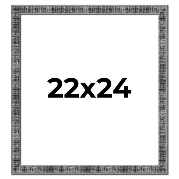22x24 Frame Silver Black Rustic Sonoma Solid Wood Picture Frame | 1.5 Inch Moulding Width |