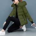 thumbnail image 6 of Dezsed Winter Coats for Women Clearance Women's Winter Tops Jacket with Hood Waist and To Overcome Outer Long Sleeve Coats Army Green XL, 6 of 7
