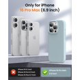 thumbnail image 3 of KOMI Designed for iPhone 16 Pro Max Case,Shockproof Liquid Silicone Protective Phone Case with Soft Anti-Scratch Microfiber Lining Ultra Slim Drop Protection Phone Cover 6.9 inch Light Blue, 3 of 5