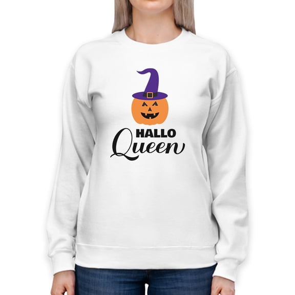 Halloqueen Cute Jack-O-Lantern Sweatshirt Women -Image by Shutterstock, Female 4X-Large