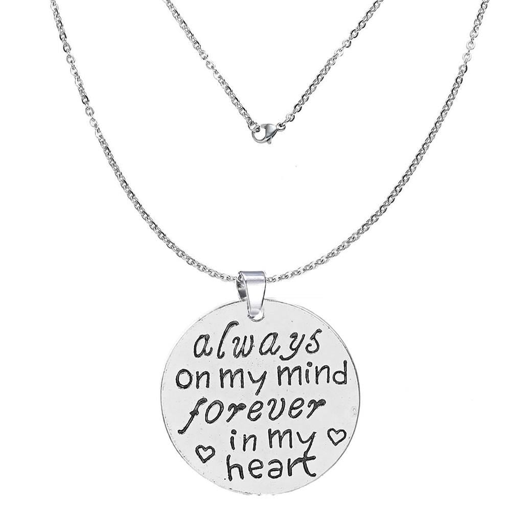 *UK* 925 SILVER PLT 'FOREVER IN MY HEART ALWAYS ON MY MIND' INFINITY NECKLACE 18 