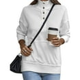 thumbnail image 1 of Sudadera Informal de Larga para Mujer, Cuello Alto, Botones y Cordón Ajustable XXL, 1 of 10
