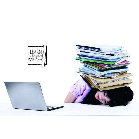 Unique Home Wall Stickers Learn From Your Mistakeschool Decal Décor for Bedroom Living Room Nursery - Size: 13 In x 20 In