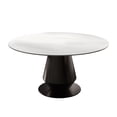 thumbnail image 5 of 53 Inch Slate Dining Table with Black Carbon Steel Pedestal, Modern Round Dining Table, 5 of 7