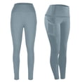 thumbnail image 2 of LEAVINGSUO Yoga Pantsfor Women Workout Out Pocket Leggings Fitness Running Sport Pants Base Layer Pants Gray XL, 2 of 9