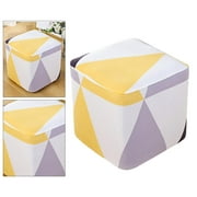 Stretch Ottoman Cover Folding Storage Stool Furniture Soft Rectangle slipcover with Elastic Bottom G